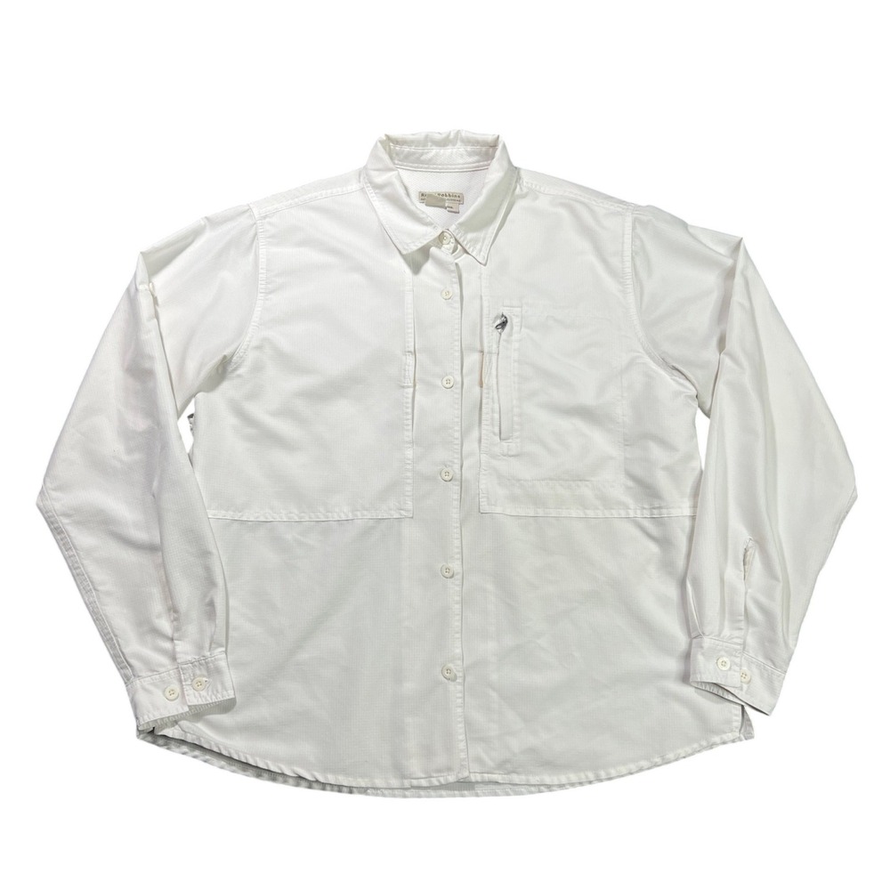 Royal Robbins Womens Large Expedition III White Ripstop Ventilated Hiking Shirt